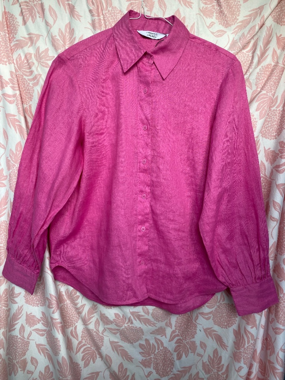 Stockholm Atelier & Other Stories hot pink linen shirt,  Small/Medium